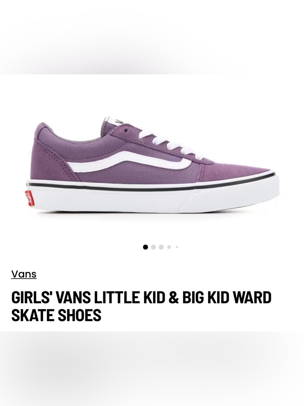Vans Lavender Low-Top Skate Shoe with White Accents